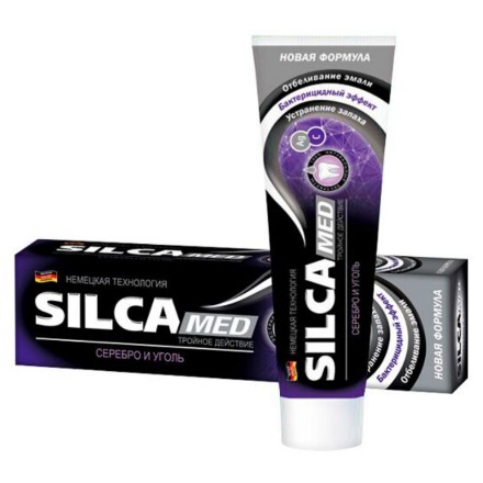Εικόνα της Λευκαντική οδοντόκρεμα Silca Med «Ασήμι και άνθρακας» 130 g