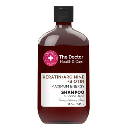 Εικόνα της Σαμπουάν The Doctor  «Keratin + Arginine + Biotin» Maximum Energy, 355 ml