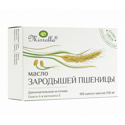 Изображение Масло зародышей пшеницы Mirrolla 100 капсул x 330 мг 