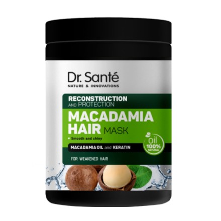 Εικόνα της Μάσκα μαλλιών Dr. Sante Macadamia Hair «Ανανδόμηση και προστασία», 1000 ml