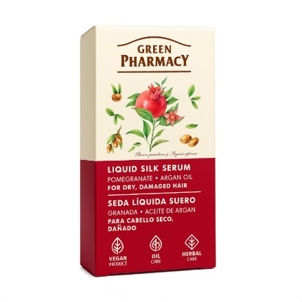Εικόνα της Υγρό μετάξι για σπασμένες άκρες των μαλλιών Green Pharmacy Pomegranate & Argan oil, 30 ml