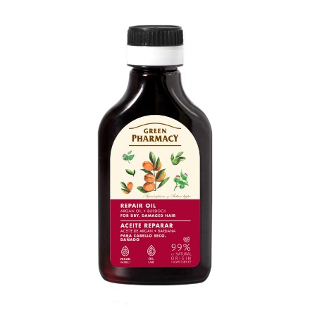 Εικόνα της Μείγμα αργανέλαιου & κολλιτσίδας για ξηρά και ταλαιπωρημένα μαλλιά Green Pharmacy, 100 ml