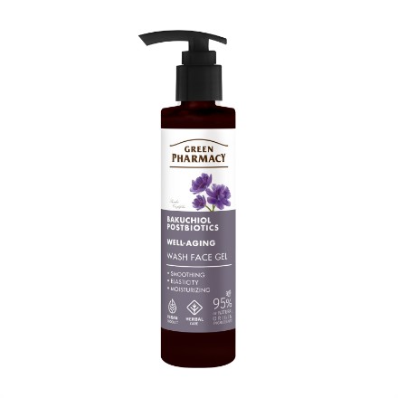 Εικόνα της Τζελ καθαρισμού προσώπου Green Pharmacy Well-Aging Bakuchiol & Postbiotics, 200 ml