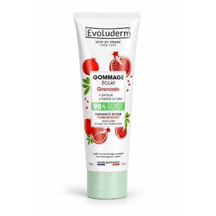 Εικόνα της Scrub προσώπου Evoluderm Radiance με ρόδι για λάμψη & απολέπιση, 150 ml