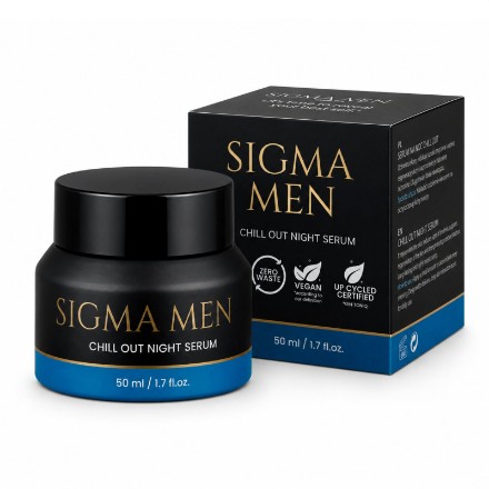 Εικόνα της Ορός προσώπου νύχτας για άνδρες SIGMA MEN για αναζωογόνηση & ενυδάτωση, 50 ml