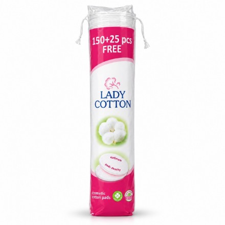 Изображение Ватные диски Lady Cotton из натурального хлопка, 175 шт. (150 + 25 в подарок)